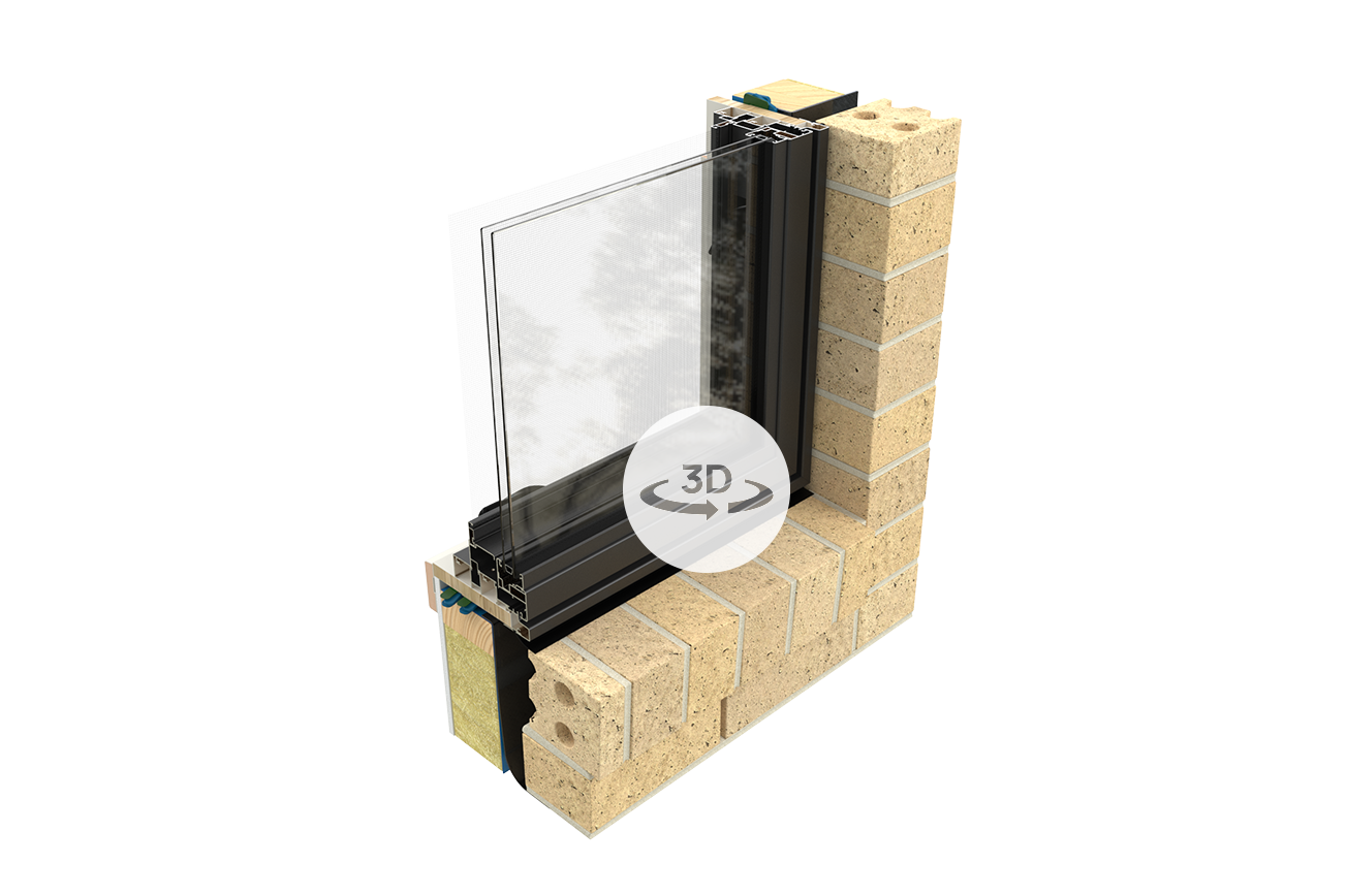 Commercial Series Awning Window Interactive 3D Render