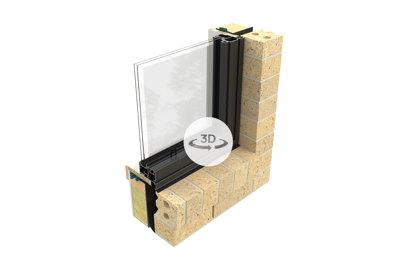 Architectural Aluminium Series Sliding Window Interactive 3D Render