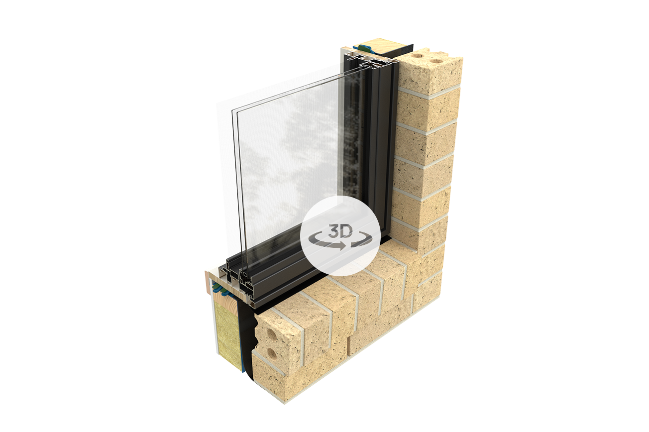 Commercial Series Casement Window Interactive 3D Render